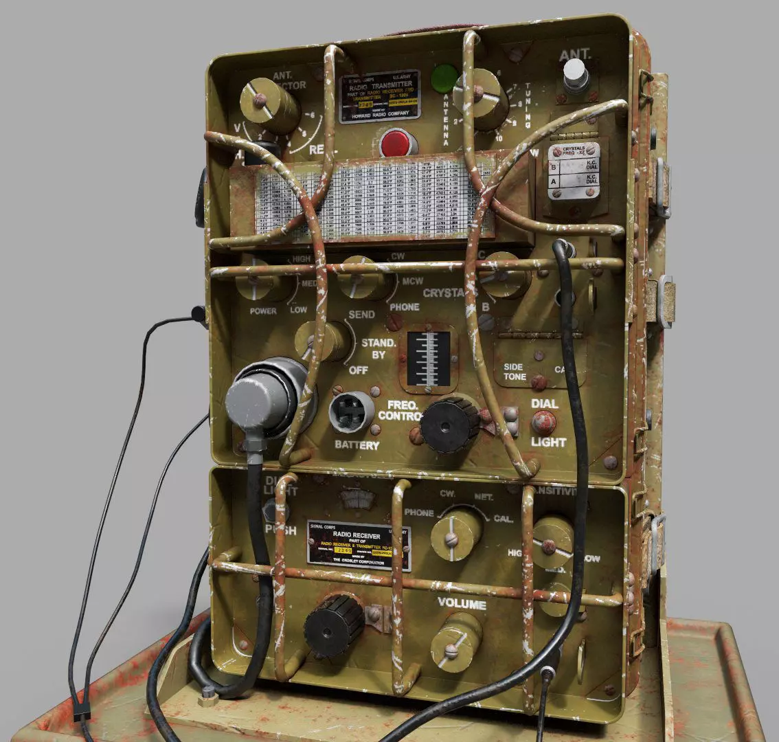 Radio Receiver And Transmitter BC - 1306 Low-poly 3D model_0