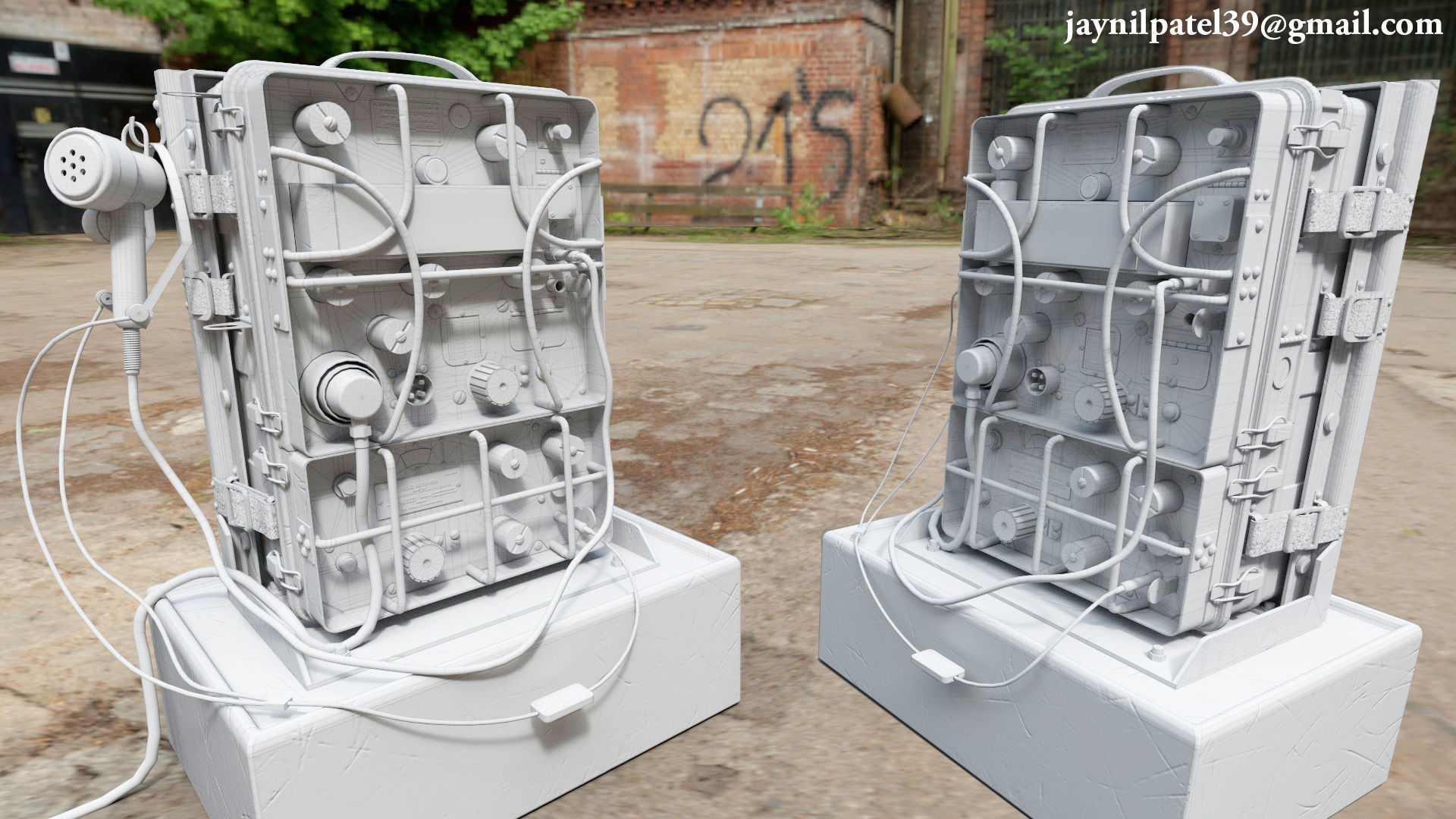 Radio Receiver And Transmitter BC - 1306 Low-poly 3D model_3