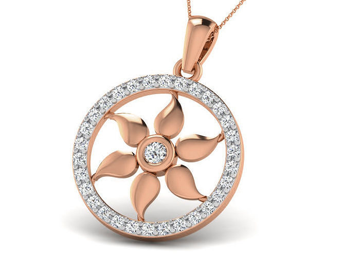 Flower Light wt Diamond Charms Pendant 3dm render Detail 3D print model