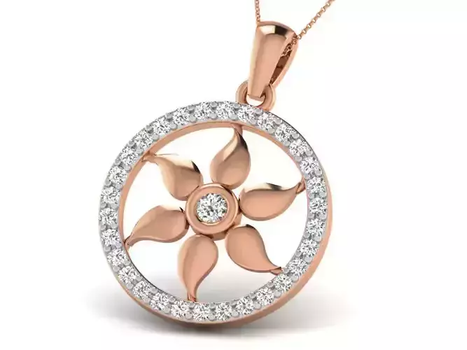 Flower Light wt Diamond Charms Pendant 3dm render Detail 3D print model
