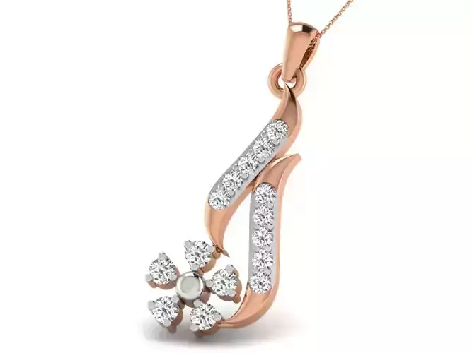Light wt Diamond Charms Pendant 3dm render Detail