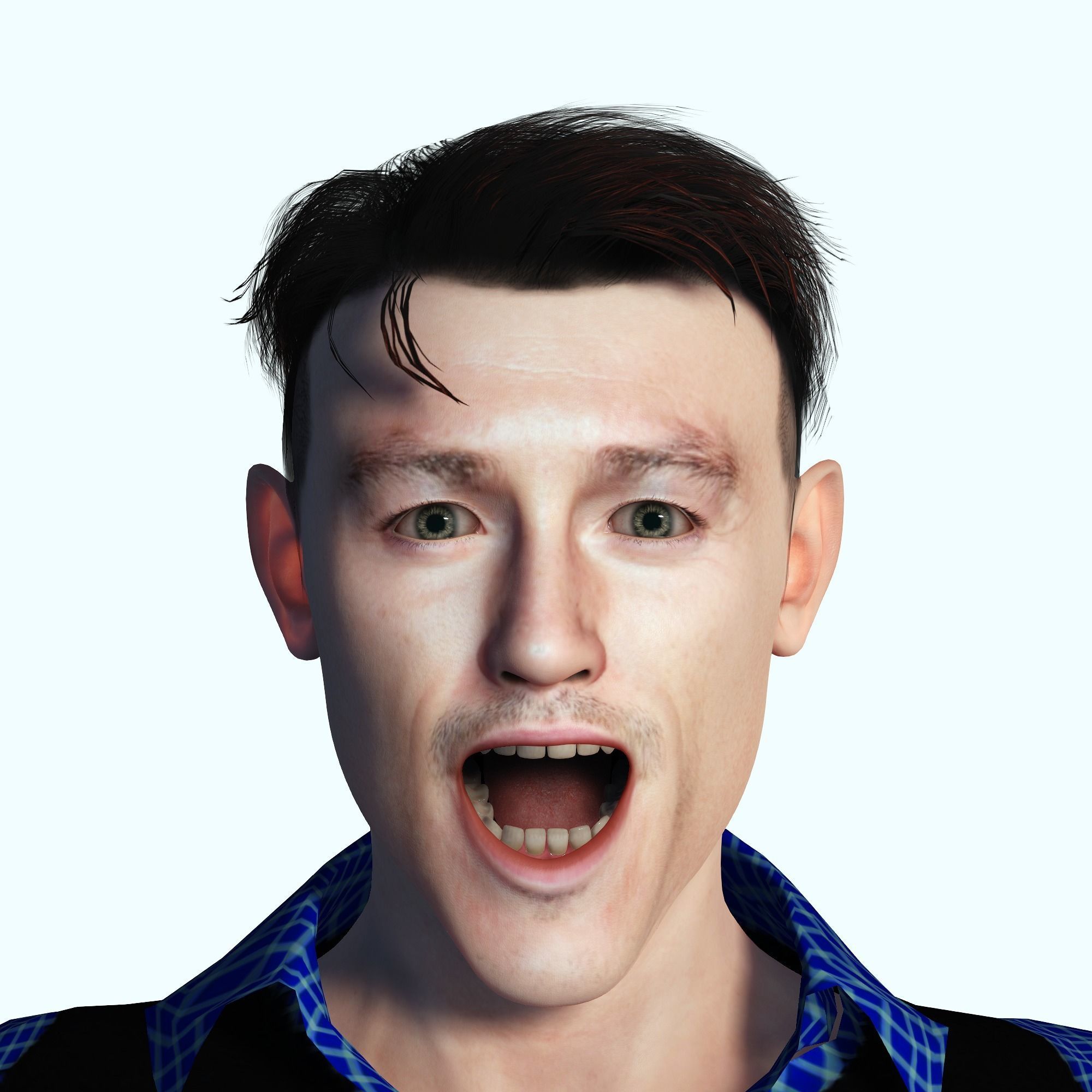 Luke Evans 3D Rigged model ready for animation Low-poly 3D model_11