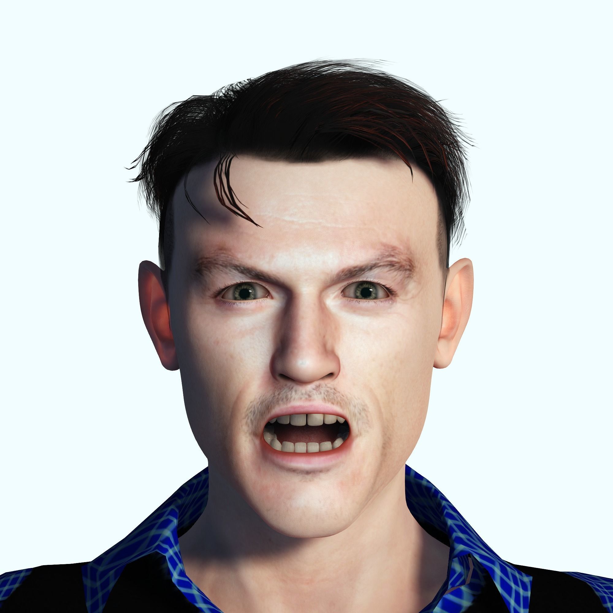 Luke Evans 3D Rigged model ready for animation Low-poly 3D model_8