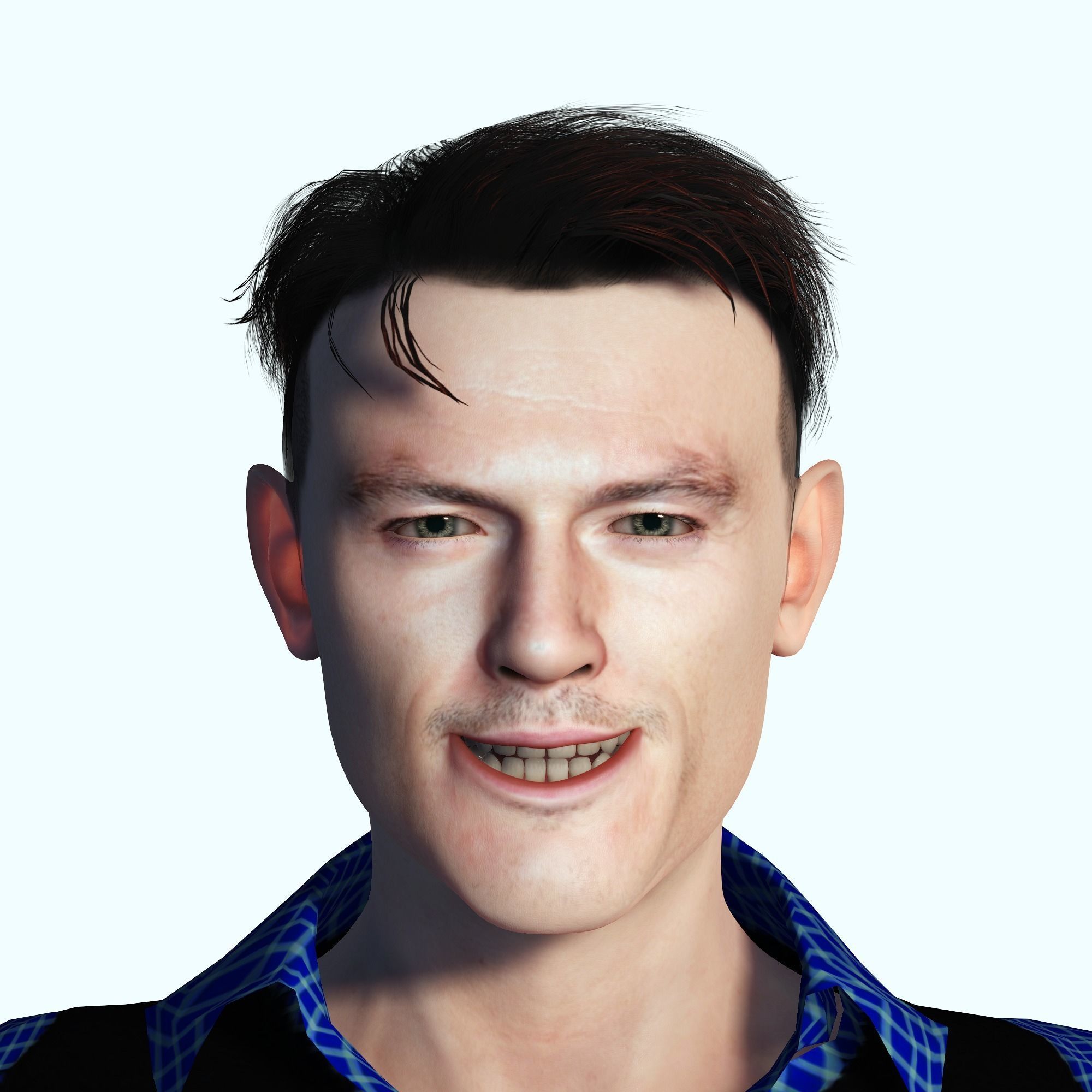 Luke Evans 3D Rigged model ready for animation Low-poly 3D model_10