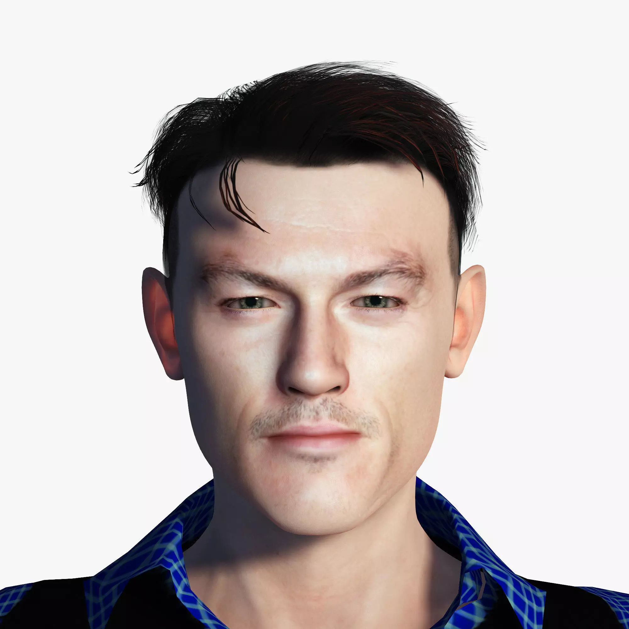 Luke Evans 3D Rigged model ready for animation Low-poly 3D model_0