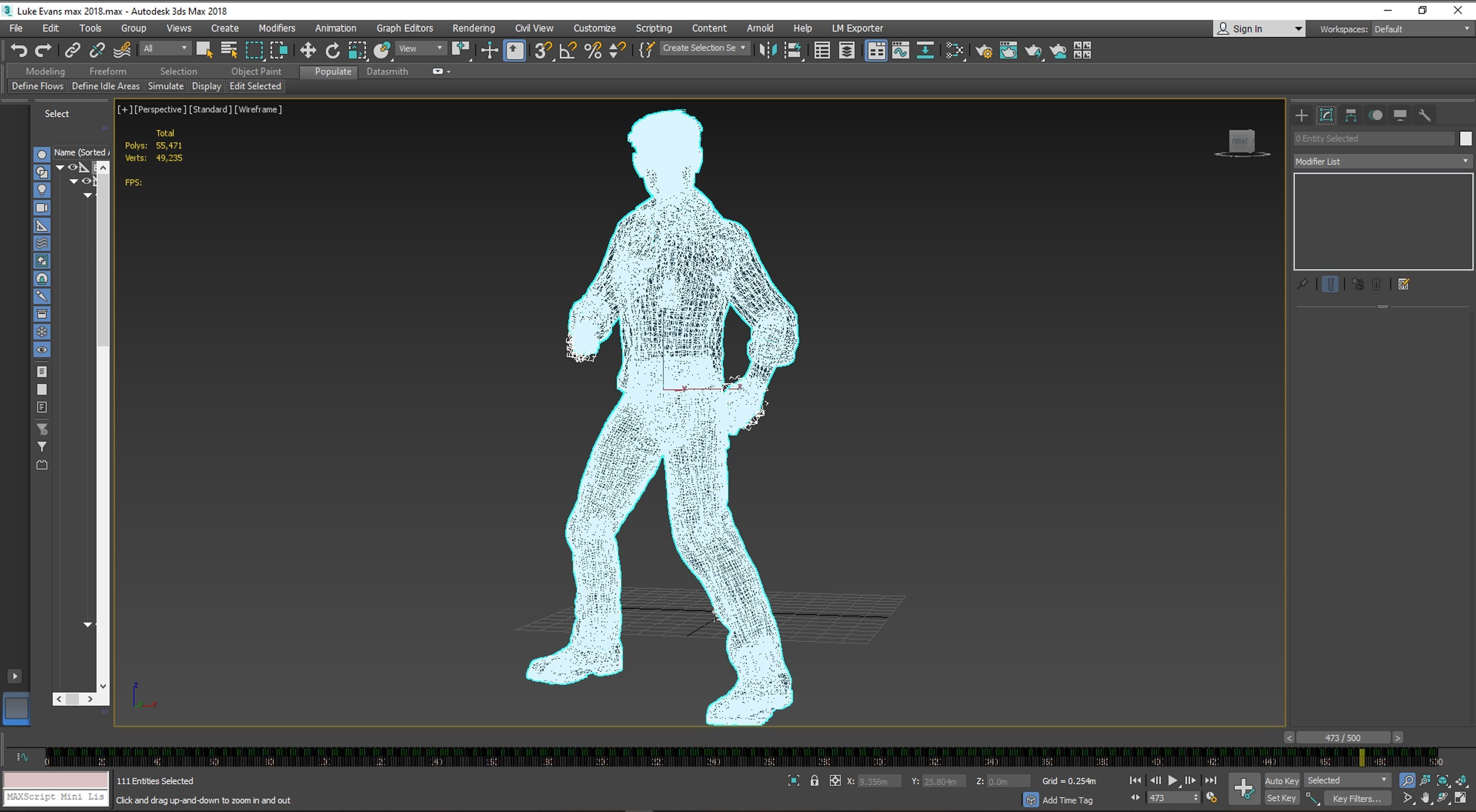Luke Evans 3D Rigged model ready for animation Low-poly 3D model_15