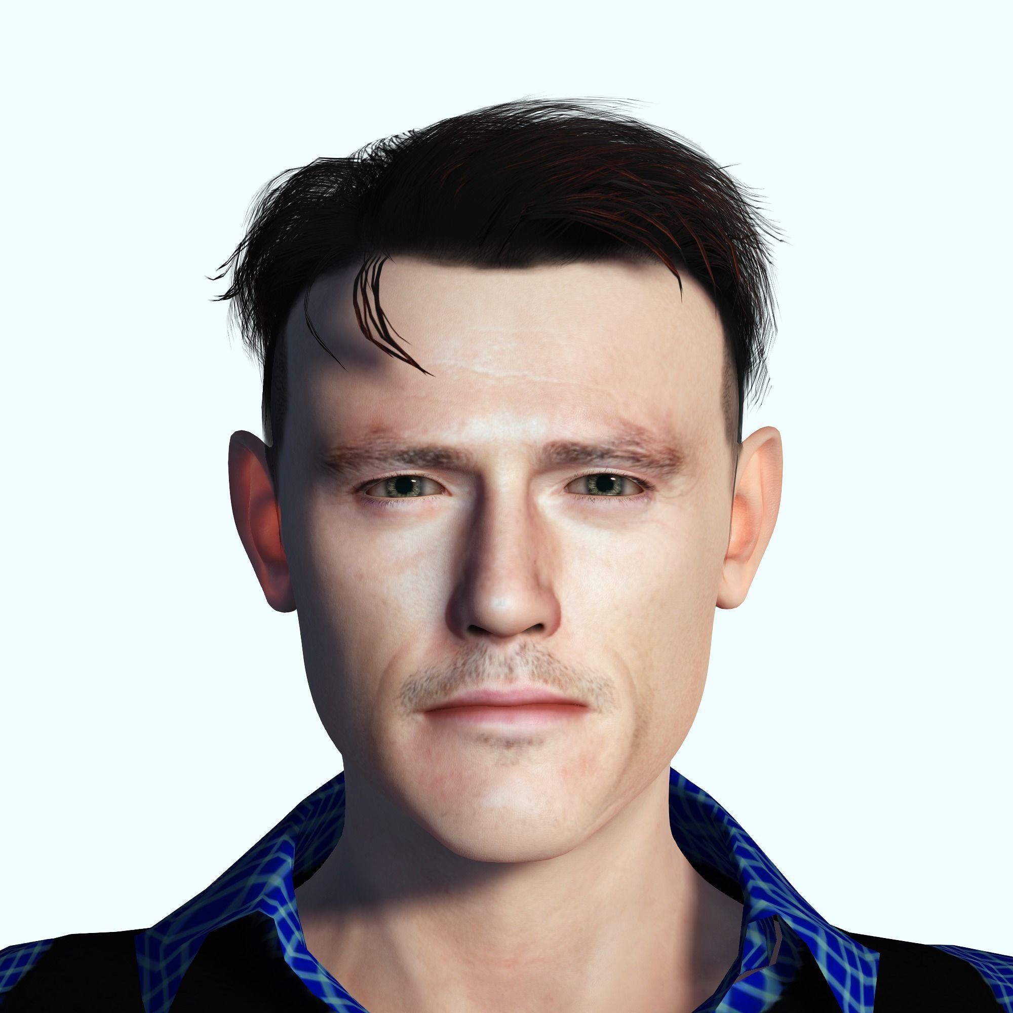 Luke Evans 3D Rigged model ready for animation Low-poly 3D model_2
