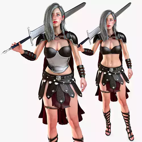Legionary Female Girl Character Decima Warrior 3D model