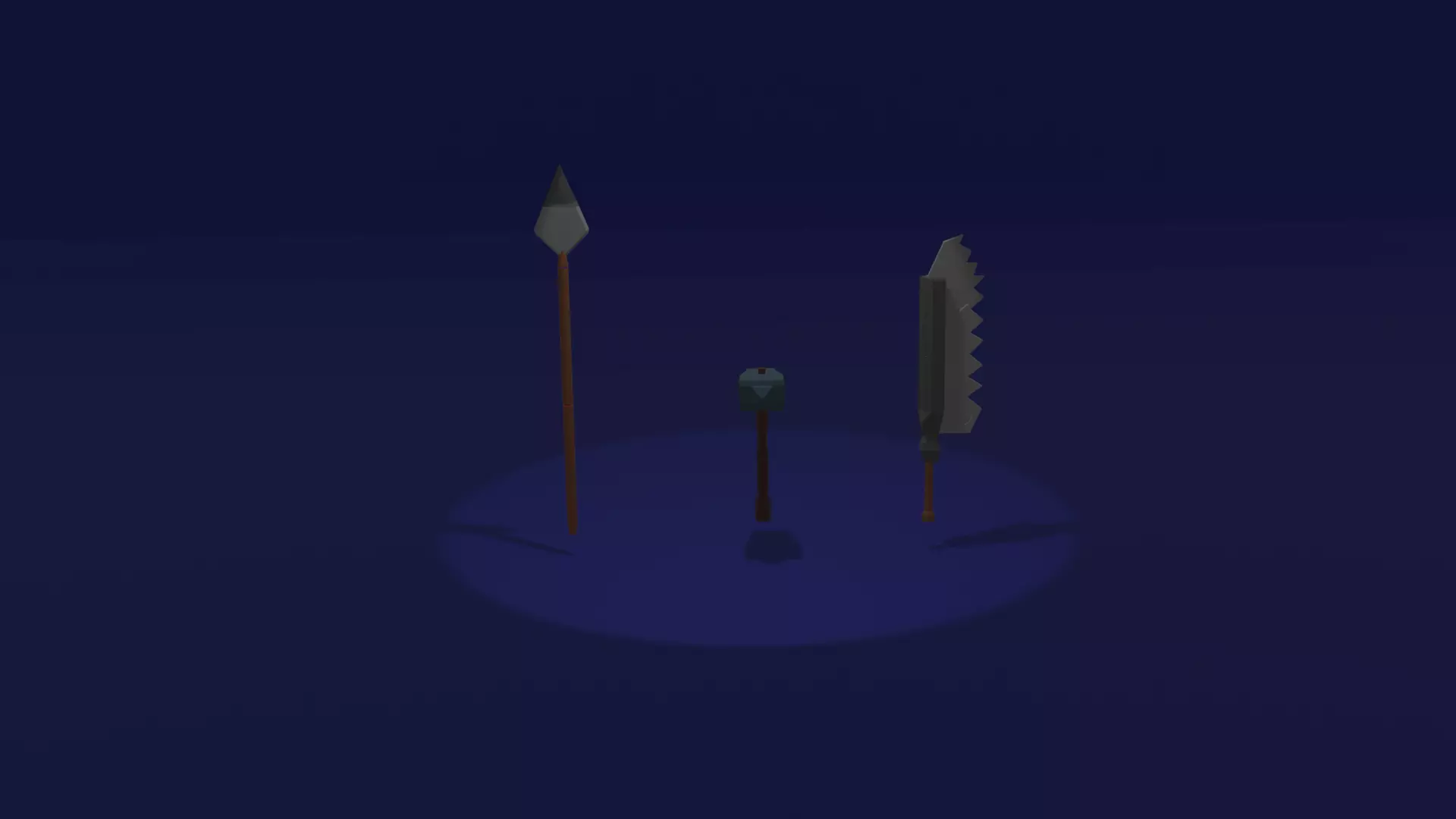 Spear Hammer Sword Free low-poly 3D model