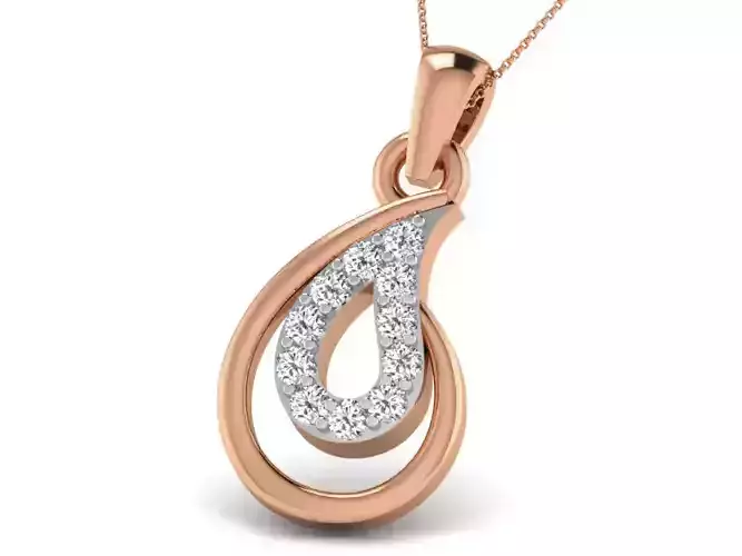 Light wt Diamond Charms Pendant 3dm render Detail