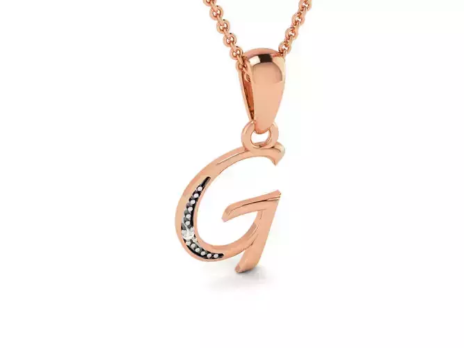 Alphabet-G Charms Pendant 3dm render Detail 3D print model