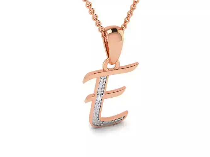 Alphabet-E Charms Pendant 3dm render Detail 3D print model