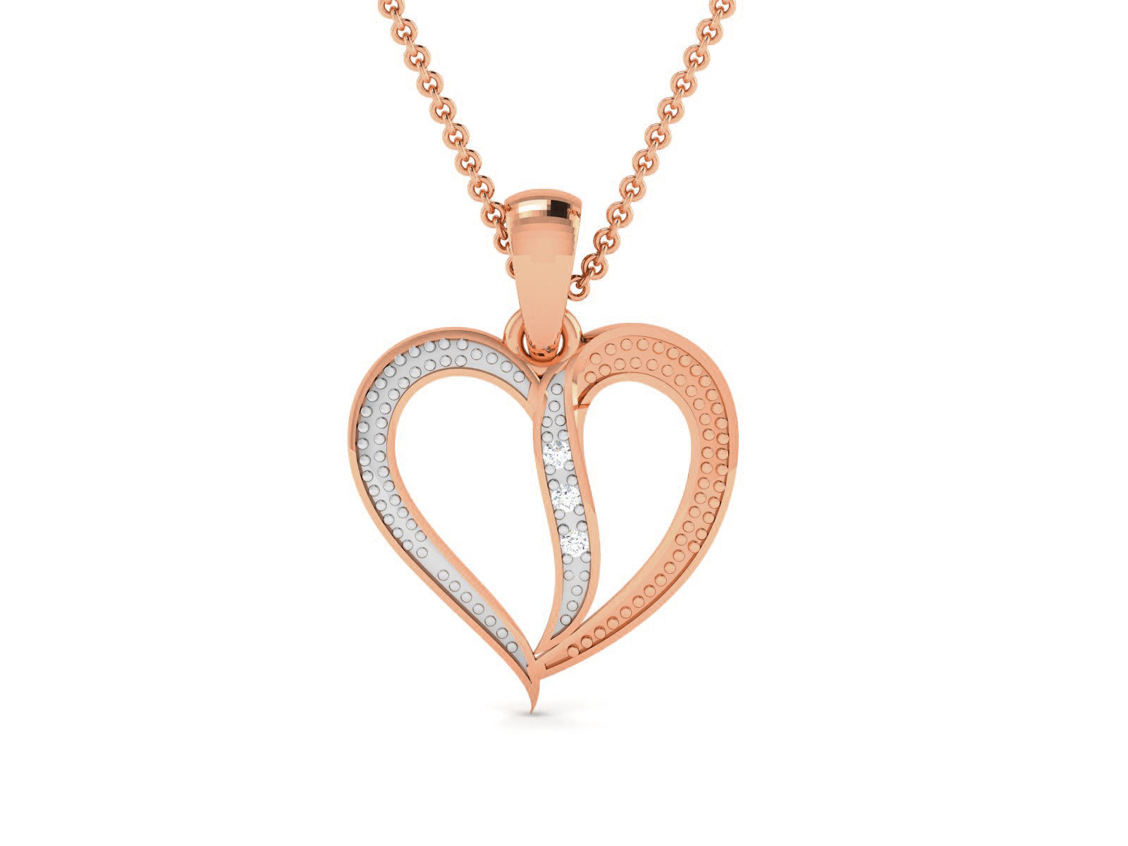 Heart Light wt Diamond Charms Pendant 3dm render Detail 3D print model_4