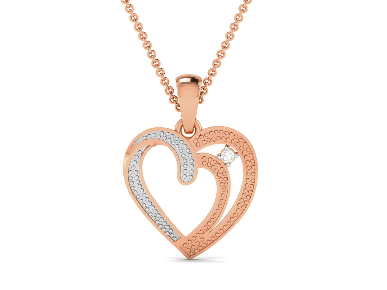 Heart Light wt Diamond Charms Pendant 3dm render Detail 3D print model_4