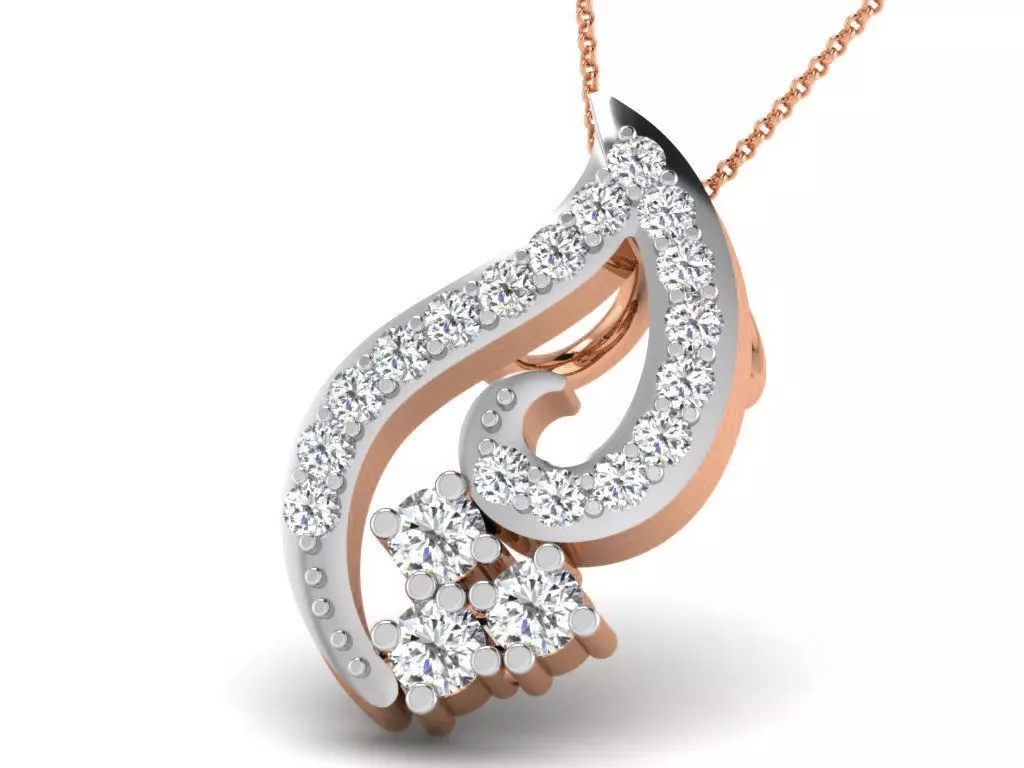 Light wt Diamond Charms Pendant 3dm render Detail 3D print model_0