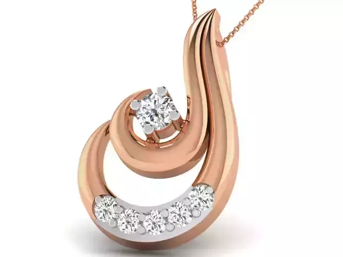 Light wt Diamond Charms Pendant 3dm render Detail