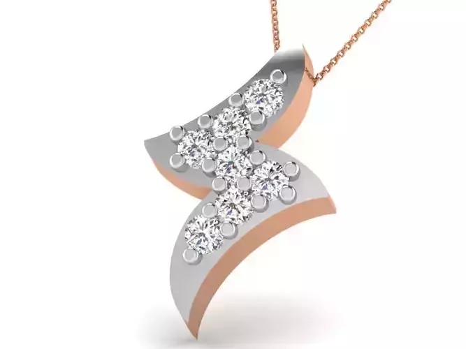 Lightning Light wt Diamond Charms Pendant 3dm render Detail