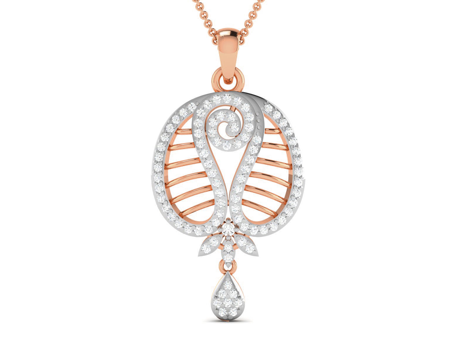 Light wt Diamond Charms Pendant 3dm render Detail 3D print model_2