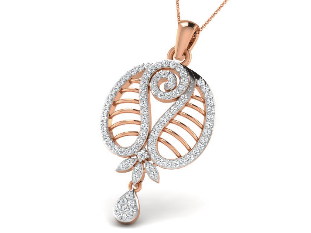 Light wt Diamond Charms Pendant 3dm render Detail 3D print model_1