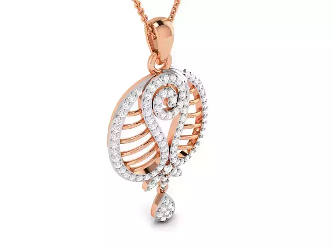 Light wt Diamond Charms Pendant 3dm render Detail