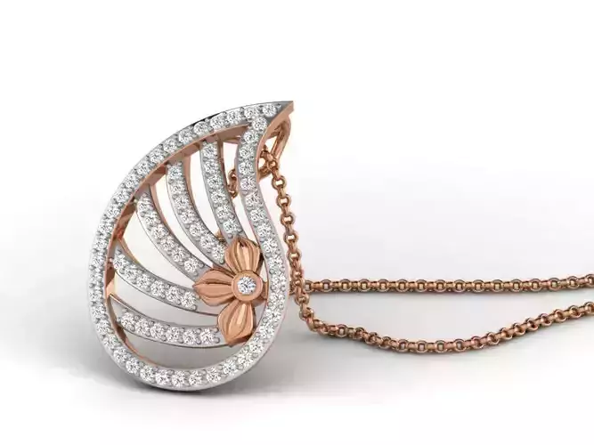 Light wt Diamond Charms Pendant 3dm render Detail