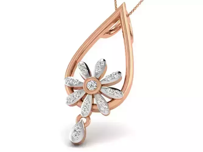 Flower Light wt Diamond Charms Pendant 3dm render Detail 3D print model