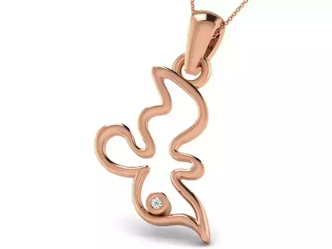 Bird Light wt Diamond Charms Pendant 3dm render Detail 3D print model
