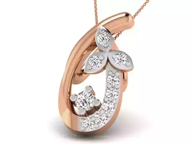 Light wt Diamond Charms Pendant 3dm render Detail