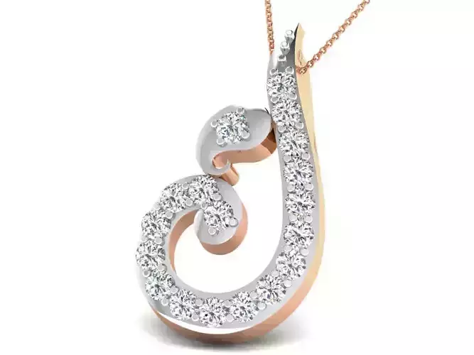Light wt Diamond Charms Pendant 3dm render Detail