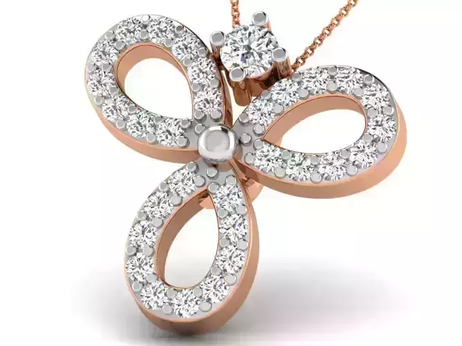 Flower Light wt Diamond Charms Pendant 3dm render Detail 3D print model