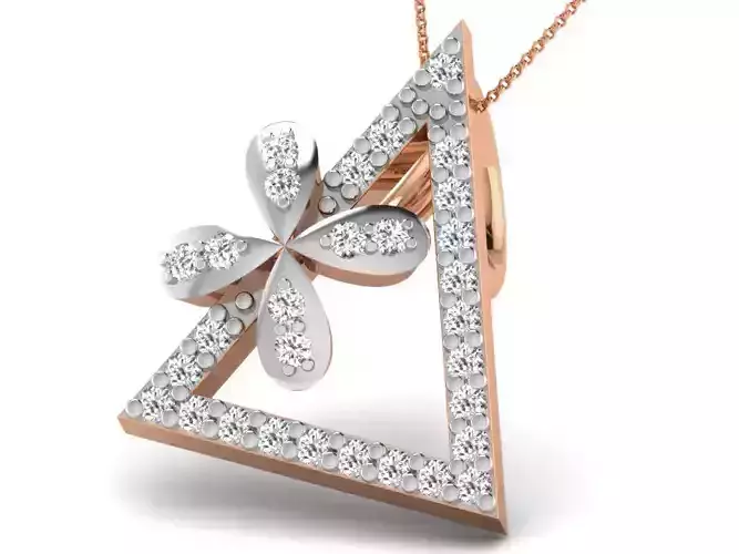 Triangle Light wt Diamond Charms Pendant 3dm render Detail