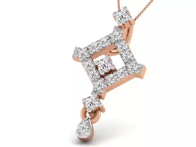 Light wt Diamond Charms Pendant 3dm render Detail