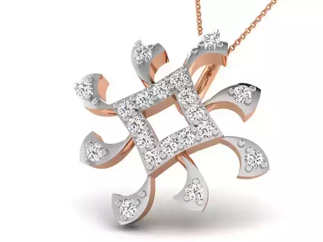 Light wt Diamond Charms Pendant 3dm render Detail