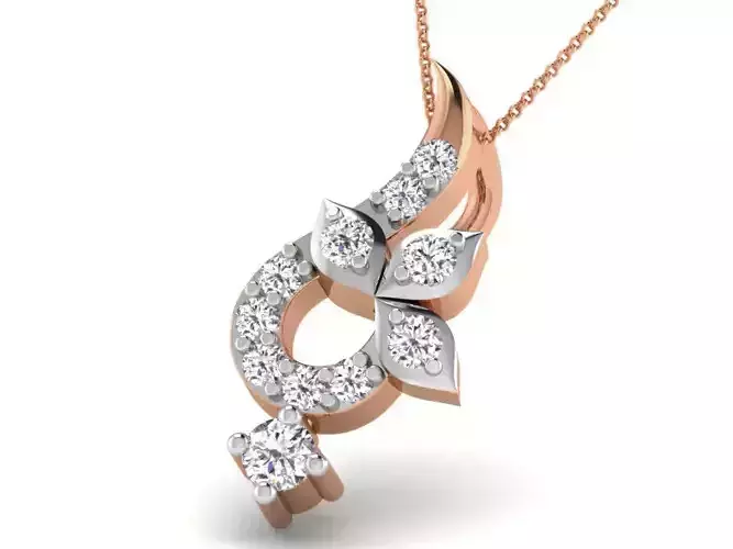 Light wt Diamond Charms Pendant 3dm render Detail