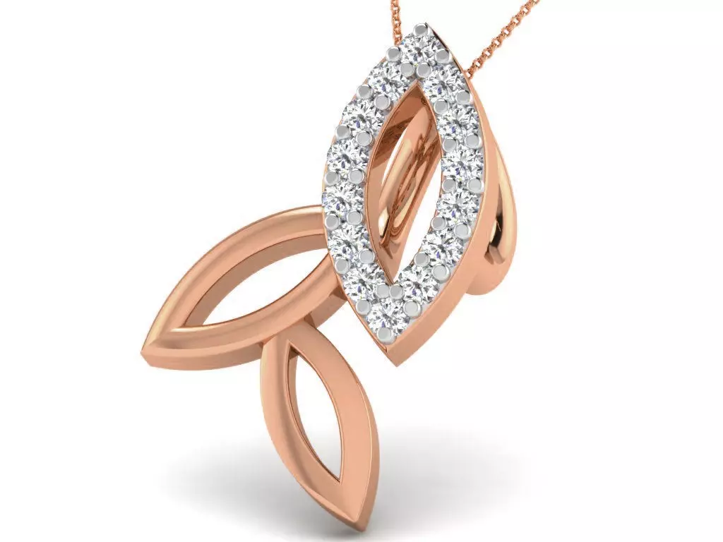 Leaf Light wt Diamond Charms Pendant 3dm render Detail 3D print model_0