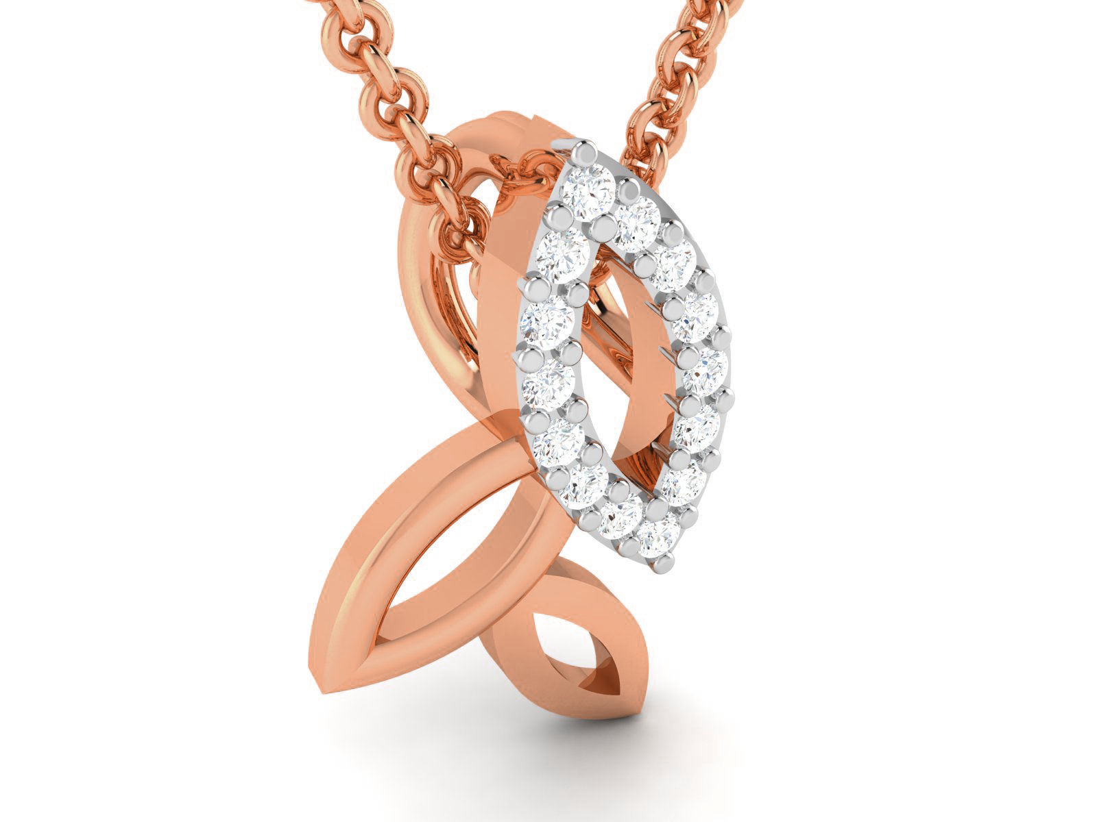 Leaf Light wt Diamond Charms Pendant 3dm render Detail 3D print model_2