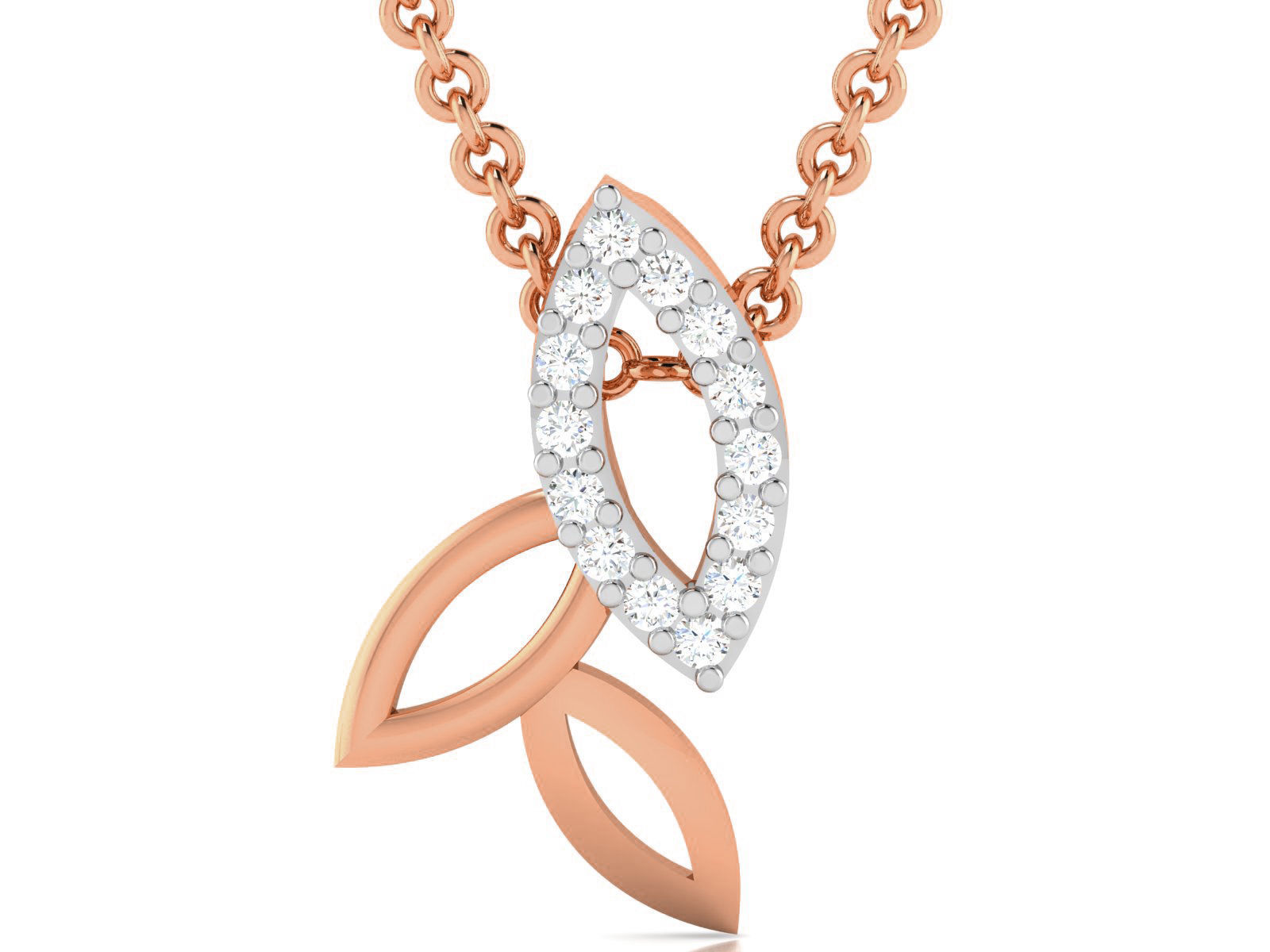 Leaf Light wt Diamond Charms Pendant 3dm render Detail 3D print model_3