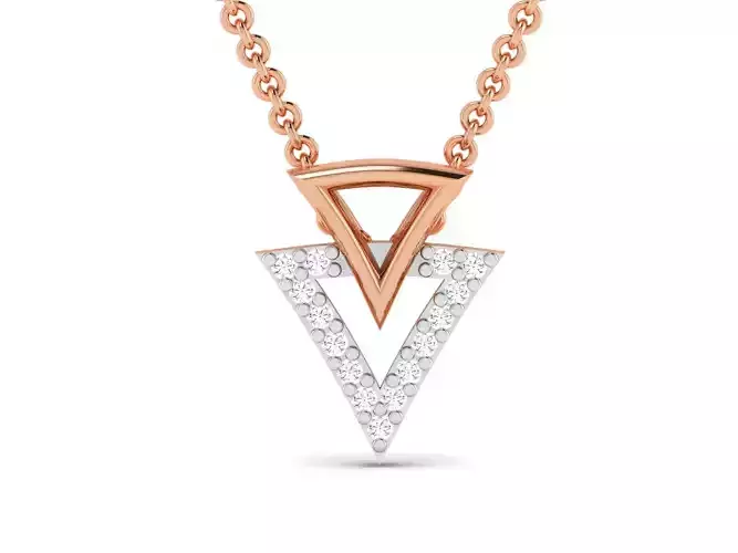 Triangle Light wt Diamond Charms Pendant 3dm render Detail
