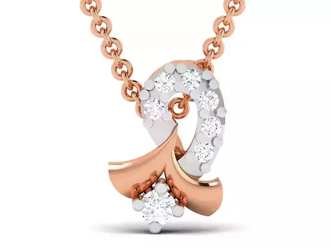 Light wt Diamond Charms Pendant 3dm render Detail