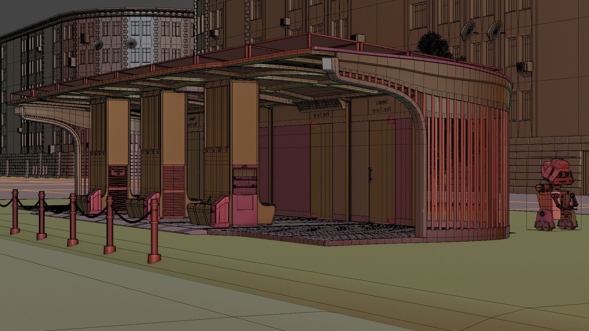 Bus stop  3D model_10