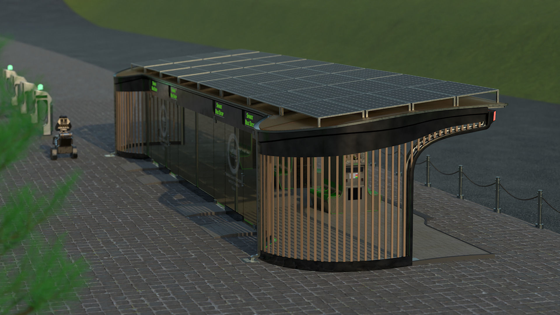 Bus stop  3D model_5