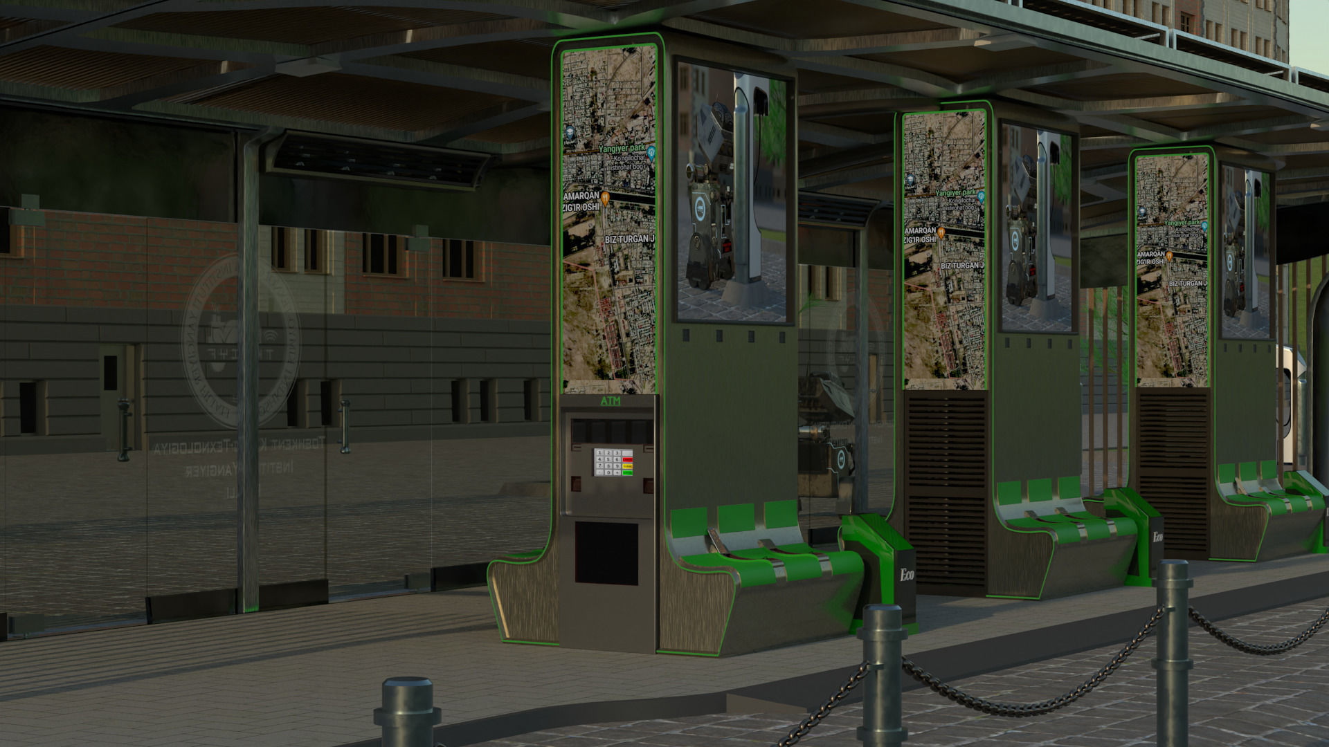 Bus stop  3D model_6