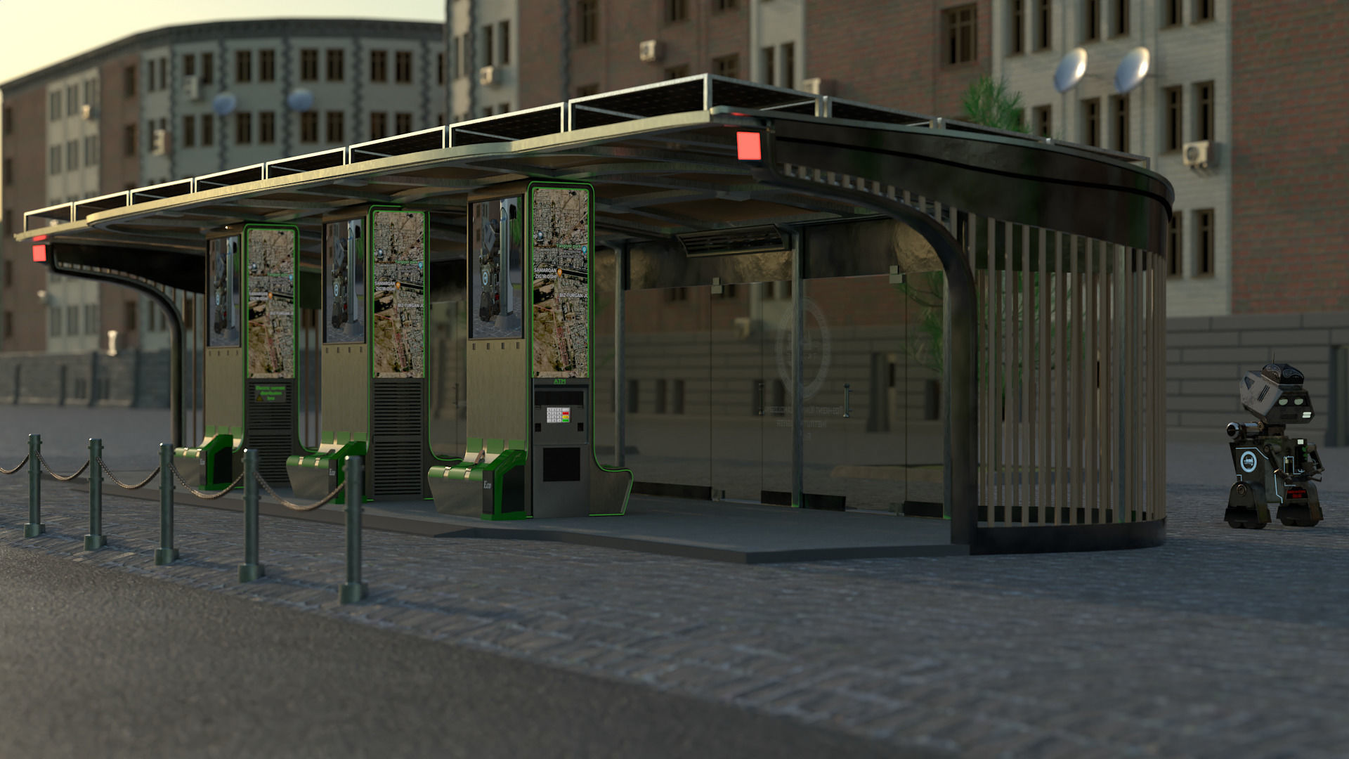 Bus stop  3D model_3