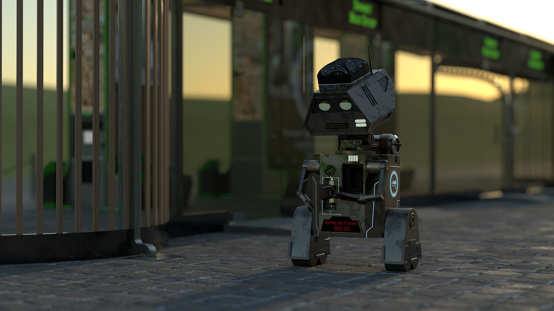 Bus stop  3D model_8