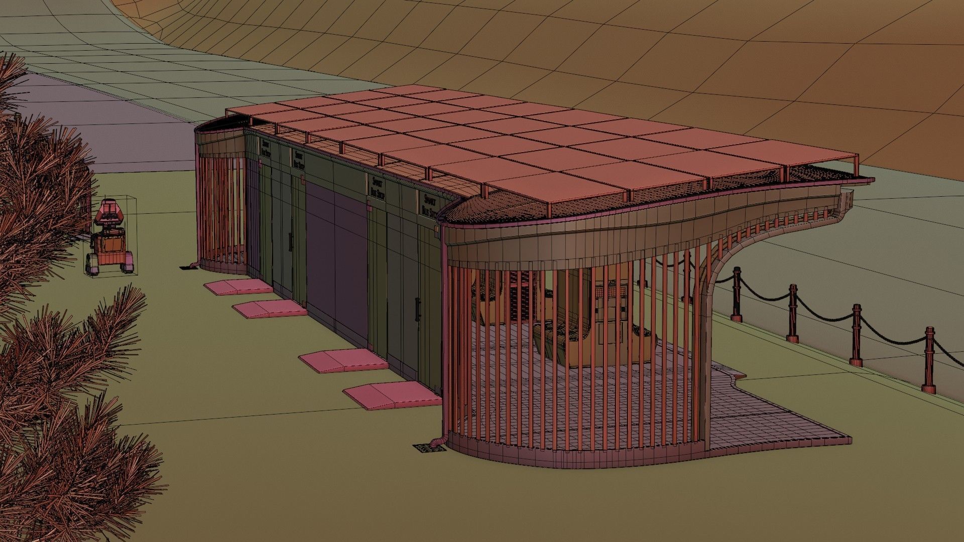 Bus stop  3D model_12