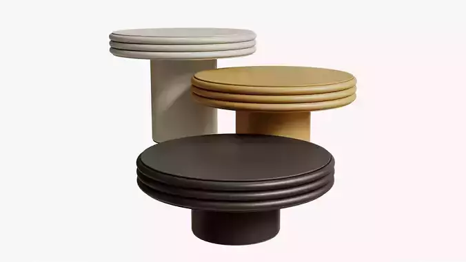 Giobagnara Scala set of three round tables with column base