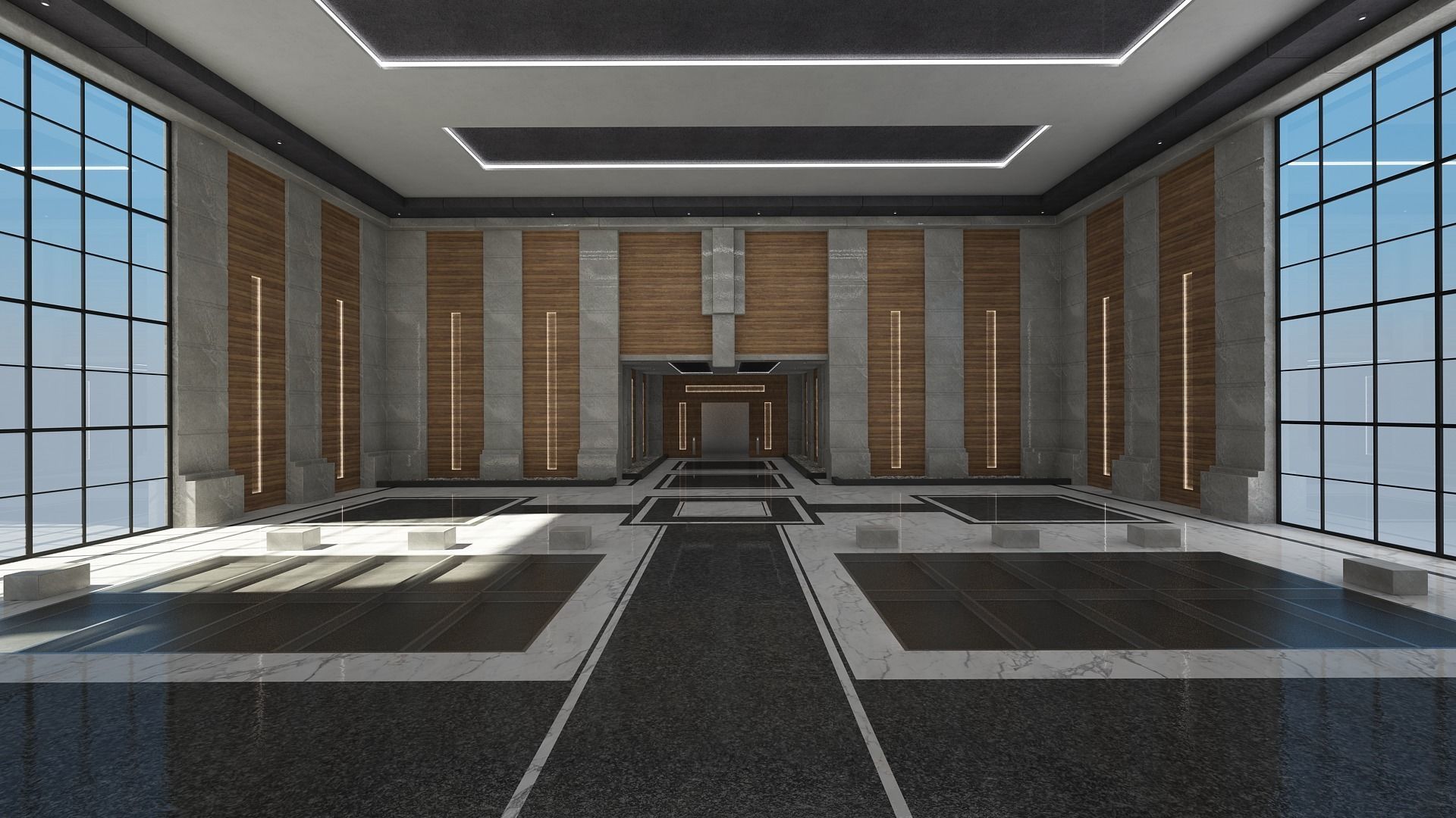 Modern Hall And Exhibition 3D model_6