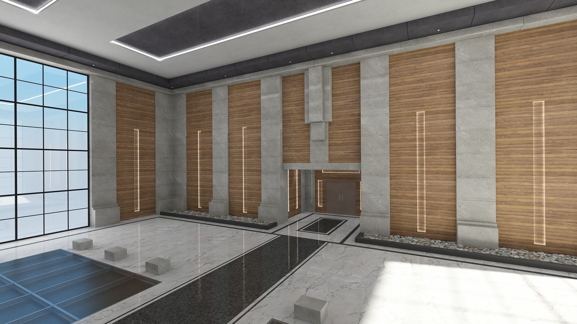 Modern Hall And Exhibition 3D model_5