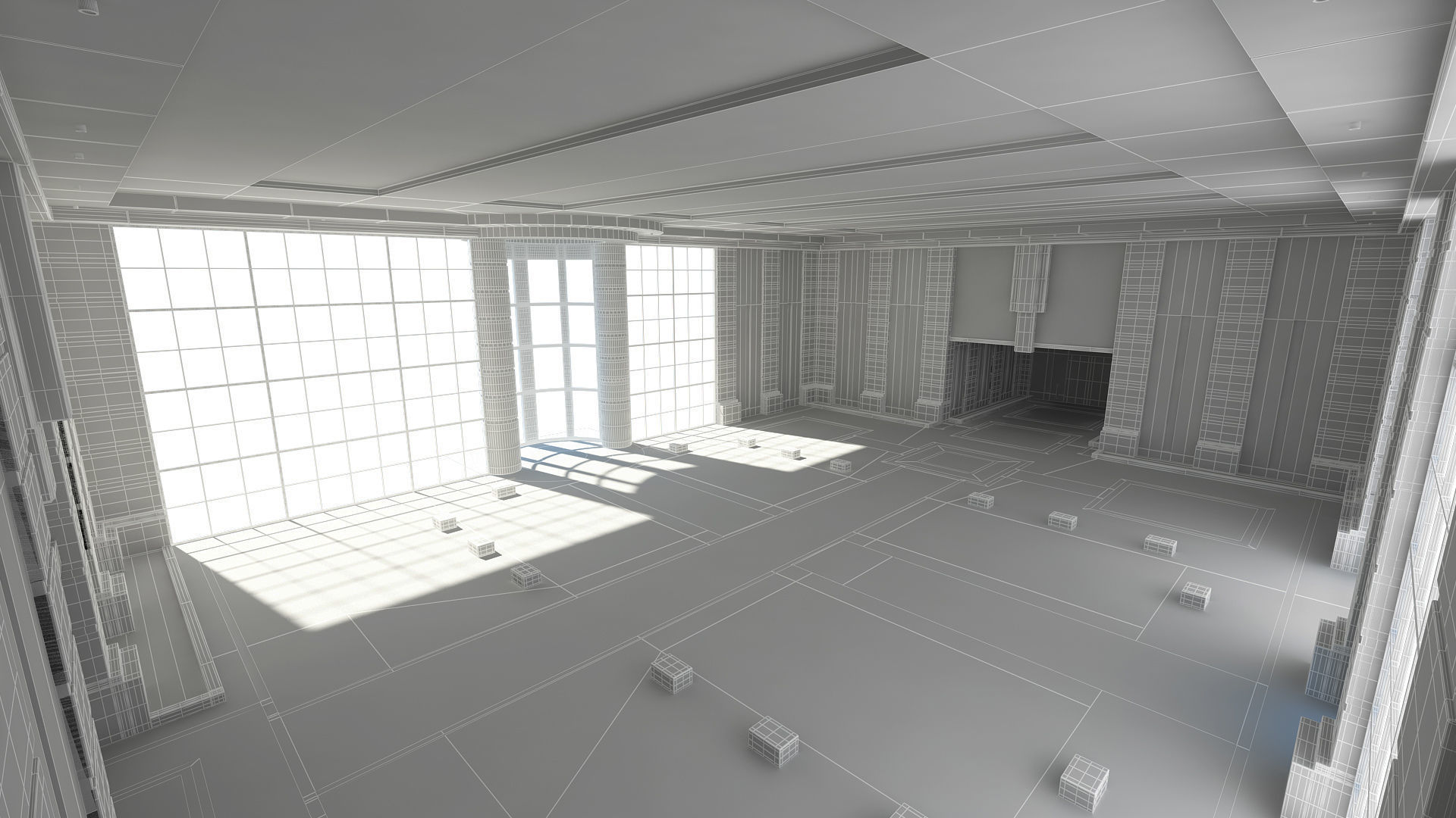 Modern Hall And Exhibition 3D model_17