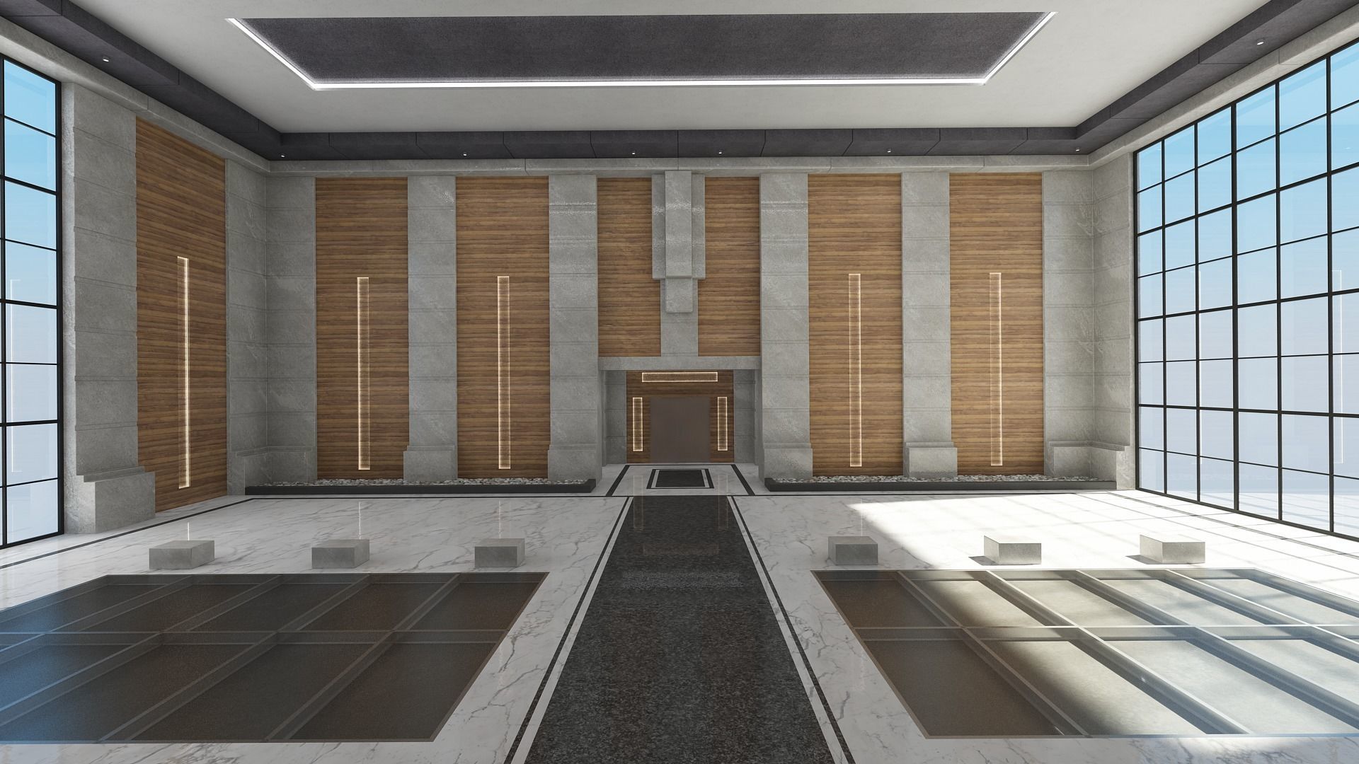 Modern Hall And Exhibition 3D model_11